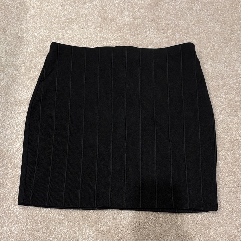 Express Black Pencil Skirt with Pinstripes